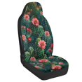 thumbnail image 2 of POLERO Cactus Flower Print Car Seat Protector, 2pc Set Stretchy Polyester Fabric Automotive Seat Cover for Sedan Auto Interior, 2 of 12