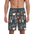 thumbnail image 3 of Lsque Coffee Lover Print Mens Sleep Pajama Shorts,Short Pajama Pants, Cotton Ultra-Soft Knit-Large, 3 of 9