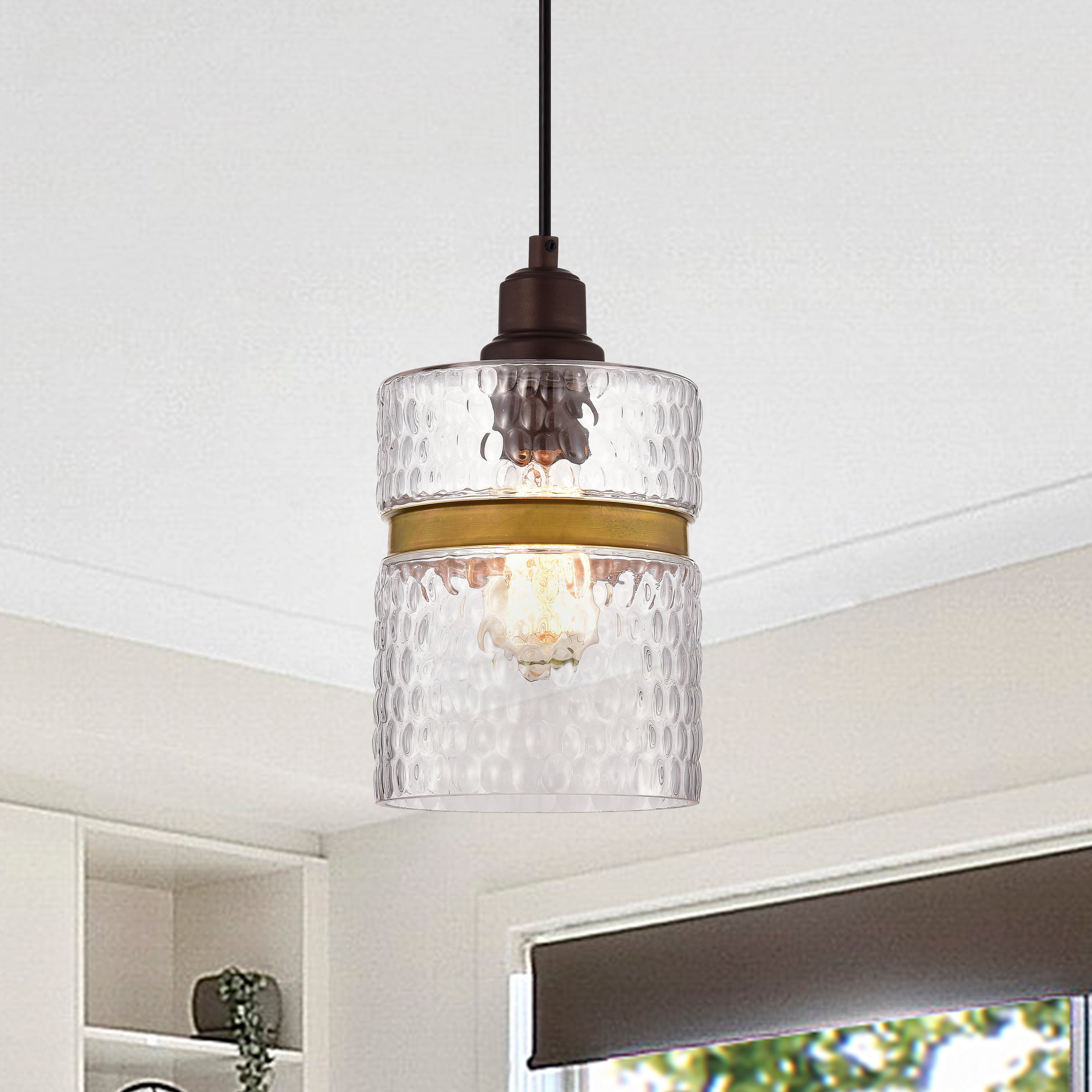 RADIANCE goods Transitional 1 Light Oil Rubbed Bronze Mini Pendant Ceiling Fixture 6" Wide
