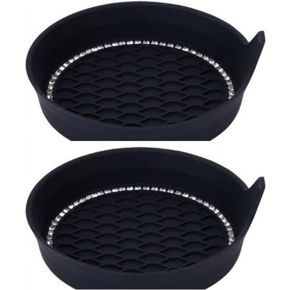 car Cup Holder Coasters,Anti Slip Cup Holder Plug-in Coasters, Sparkling Crystal Rhinestone car Interior Accessories