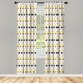 thumbnail image 5 of Ambesonne Polka Dots Window Curtains, Symmetrical Rounds Art, Each 28" W x 95" L, Coffee Multicolor, 5 of 5