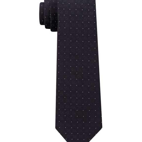 Calvin Klein Mens Reflective Logo Self-tied Necktie, Black, One Size