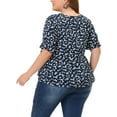 thumbnail image 3 of Unique Bargains Women's Plus Size Ruffle Short Sleeve Tiered Babydoll Blouses, 3 of 6