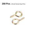 thumbnail image 3 of Uxcell 200 Pack Small Screw Eye Hooks Mini Eyelets Screws, 6.5x13x1.2mm, Light Gold, 3 of 5