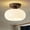 Walnut, variant on Mid-Century Modern Semi Flush Mount Ceiling Light, Faux Wood Kitchen Ceiling Light Fixture with Glass Shade, Vintage White Close to Ceiling Lamp for Entryway Hallway Bathroom (8.66 Inch)