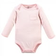 thumbnail image 4 of Touched by Nature Baby Girl Organic Cotton Long-Sleeve Bodysuits 5pk, Pink Elephant, Preemie, 4 of 6