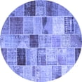 thumbnail image 1 of Ahgly Company Indoor Round Patchwork Blue Transitional Area Rugs, 7' Round, 1 of 4