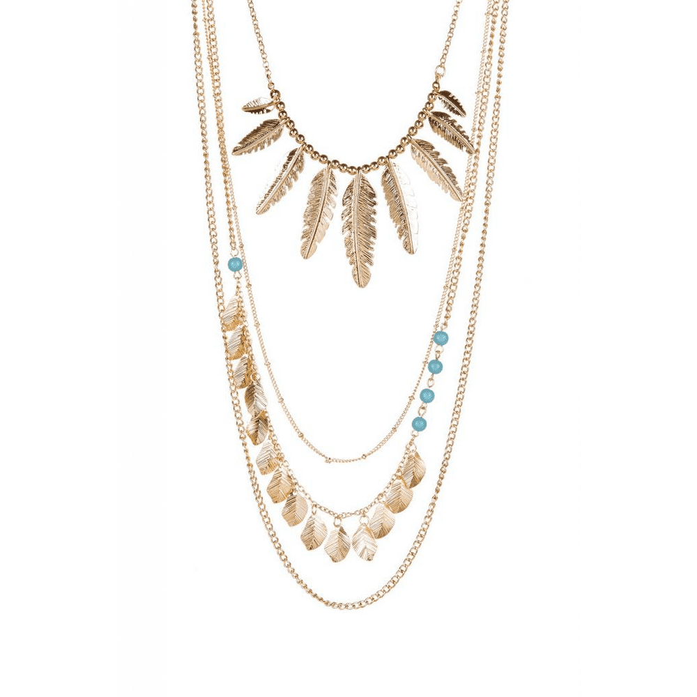 Lux Accessories Lux Accessories Layered Leaf Necklace