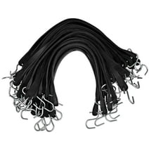 9 Inch Rubber Bungee Cords with Hooks - All Natural Rubber Heavy Duty Tarp Strap Bungee - Pack of 50