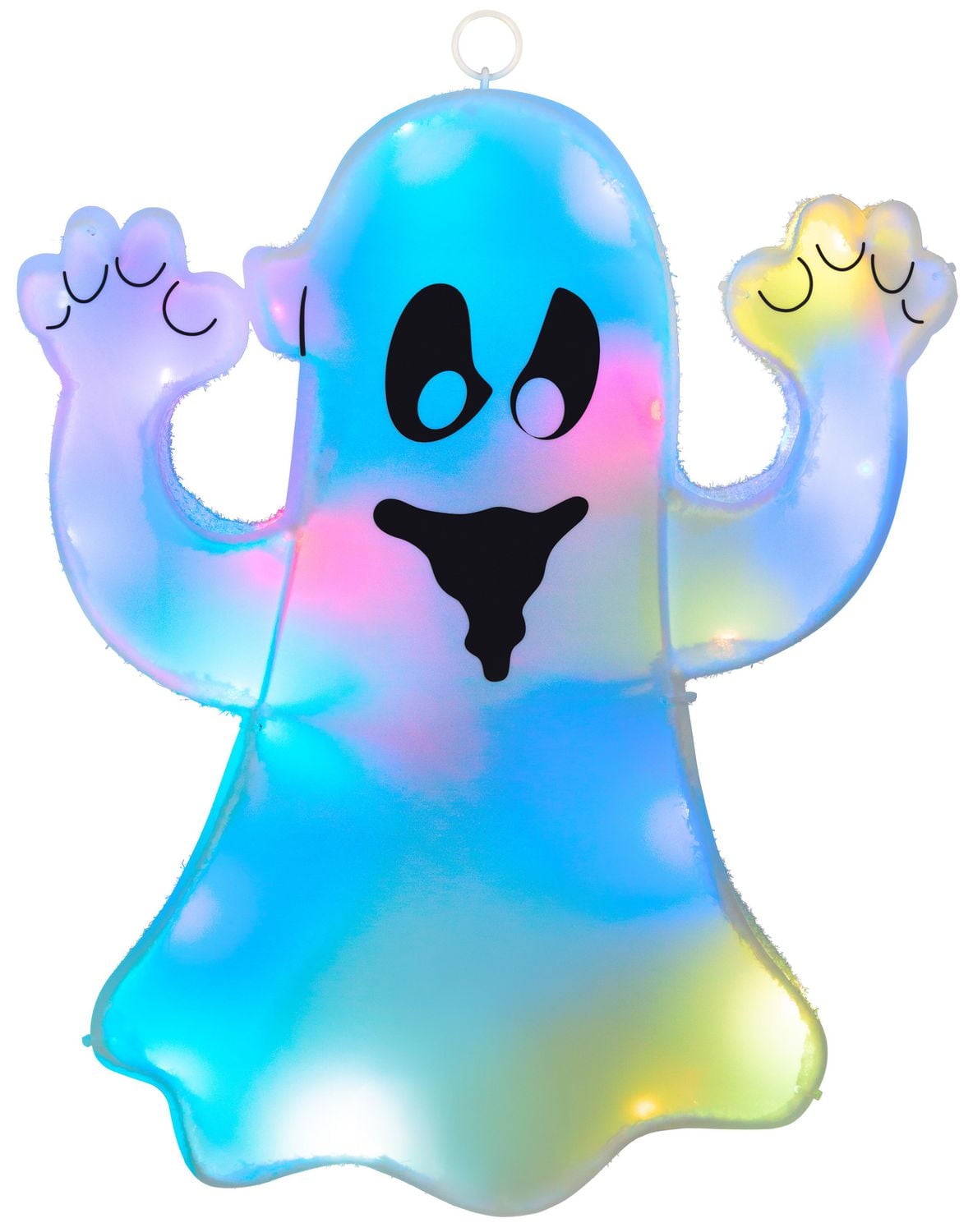 Hanging Lighted Decor-Tinsel Fabric-Scary Ghost (Color Changing-Multi)