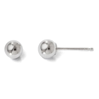 Leslies 14K White Gold Polished 4mm Ball Post Earrings