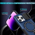 thumbnail image 2 of Dteck MagSafe Compatible iPhone 15 Pro Case with Invisible Magnetic Stand, Military Grade Drop Protection Heavy Duty Shockproof Bumper Protective Case with Slide Lens Cover,Blue, 2 of 10