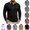 Black, variant on Men Long Sleeve Contrast Lapel Chest Pocket Shirt Three Button Placket Slim Stretch Wrinkle Resistant Commute Daily Smart Casual Long Sleeve Top White M