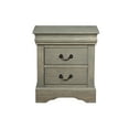 thumbnail image 3 of Wooden Two Drawer Nightstand In Antique Gray Finish- Saltoro Sherpi, 3 of 7