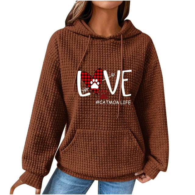 Birdeem Chandail en Molleton à Manches Longues Col Rond Imprimé pour Femmes