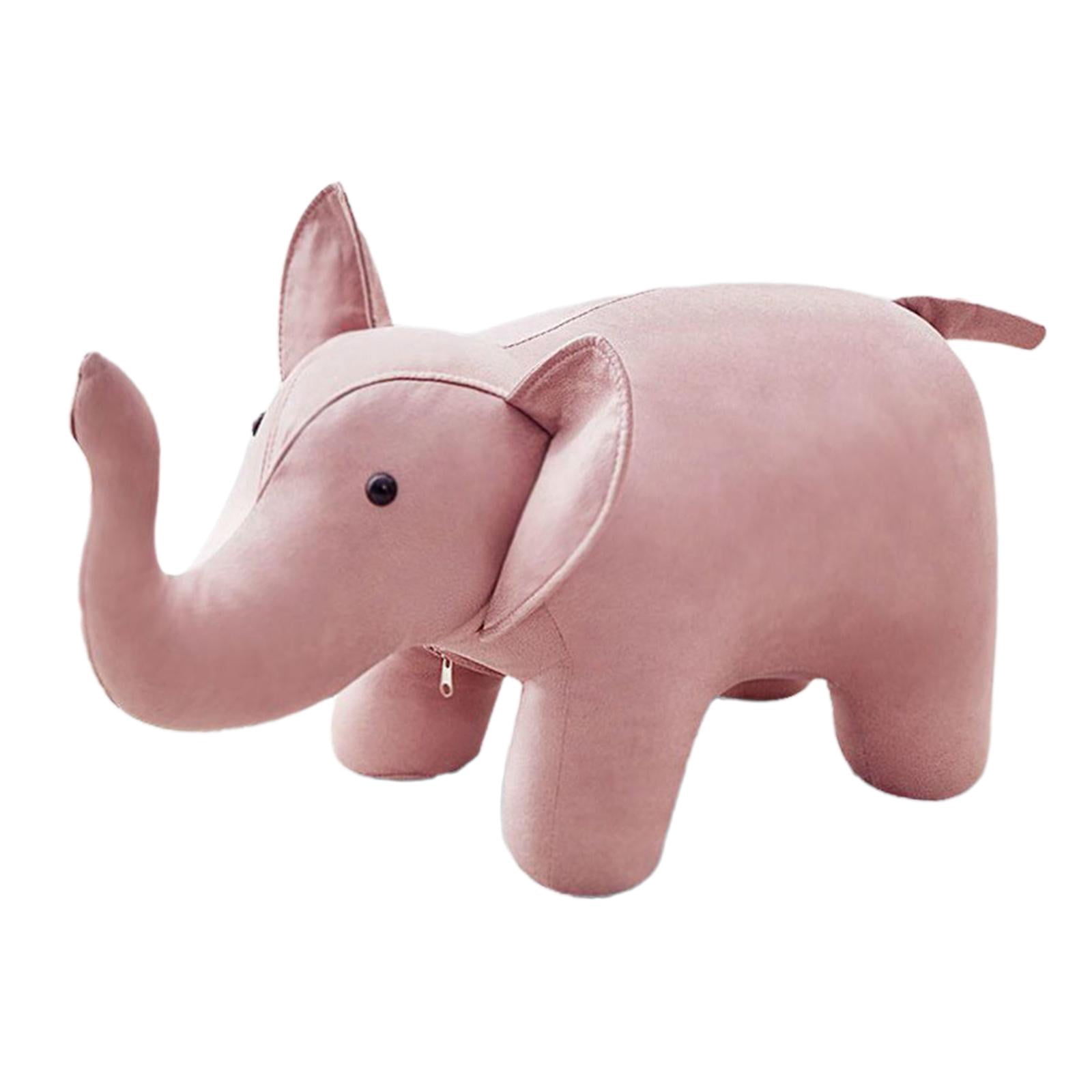 Kids Stool Storage Shoes Changing Animal Footstool for Decor Bedroom Indoor Pink elephant