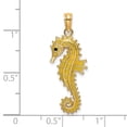 thumbnail image 3 of FB Jewels 14K Yellow Gold 3D Seahorse with Yellow Enamel Pendant, 3 of 5