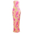 thumbnail image 5 of Biekopu Women's Summer Long Fitted Dress,Solid Color/Floral Evening Sleeveless Off Shoulder Strapless Dress, 5 of 5