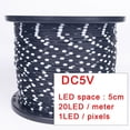thumbnail image 3 of Tira de luces LED de colores de ensueño con cable verde y negro WS2811 RGBIC direccionable individualmente de 5 V para decorar el árbol de Navidad, 3 of 5