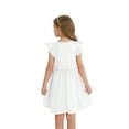 thumbnail image 3 of Actgleam Girls Dresses Ruffle Sleeveless A-Line Cute Summer Dresses with Pockets,White,7-8Y, 3 of 13