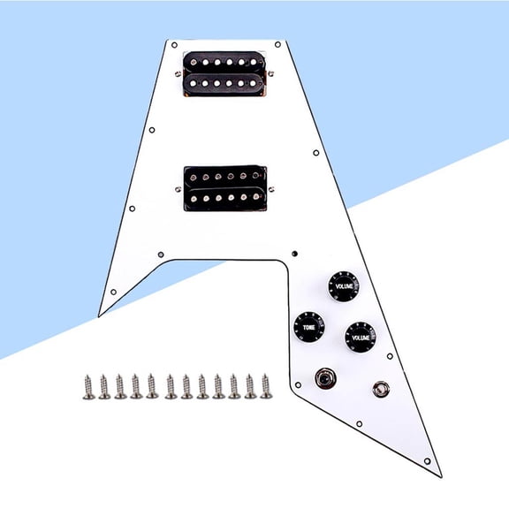 UPOUART 1 Set 3 Electric Guitar Pickguard With Pickups And Screw Scratch Plate For V Guitar Parts Replacement White