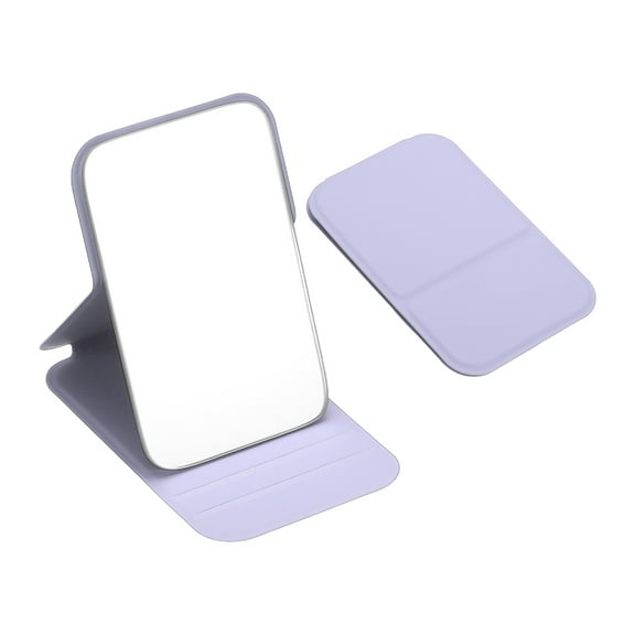 Uxcell Small Rectangle Pocket Mirror for Purse,  4.33 x 2.76 Inch Compact Makeup Mirror with Leather Case, Travel Mirror Handheld Mirror for Women, Girls, Purse, Gift(Purple)