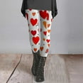 thumbnail image 2 of GZWYHT Valentines Outfits for Women Leggings for Women,Petite Pants,Valentines Day Tights With Hearts Red Heart Leggings Skinny Pant Patterned Red Heart Sporty Sweet Heart,Pants for Women,Beige,XXL, 2 of 4
