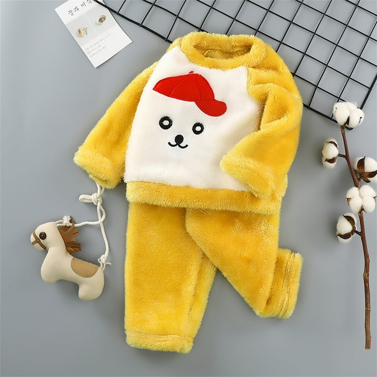 Girls Owl Sunny Day Pajamas for Girls Toddler Kids Child Baby Girls Boys Long Sleeve Cute Cartoon Patchwork Tops Blouse Pj’s Pants Trousers