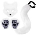 thumbnail image 1 of Conjunto de disfraces de cosplay para fiesta de Halloween, máscara de lobo de zorro falso peludo, pata y cola, accesorios de mascarada de Halloween para niñas y mujeres, 1 of 7