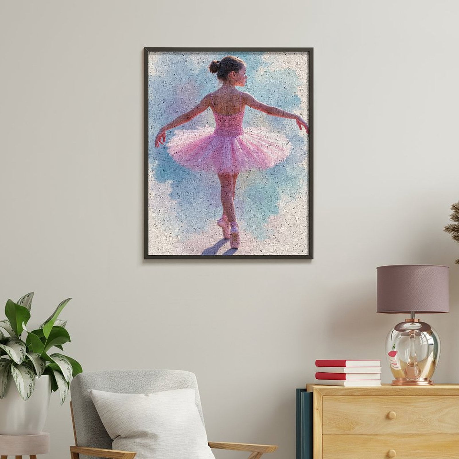 Paint by Numbers Kit for Adults, Ballet Dancer Pink Tutu Graceful Pose Paint by Numbers, Easy Paint by Numbers Kit for Adults Beginner, DIY Adult Paint by Number Kits on Canvas, Home Decor