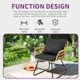 thumbnail image 3 of Dextrus 4-Piece All-Weather Wicker Rattan Outdoor Bistro Set, Light Brown/Black, 3 of 5