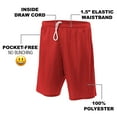 thumbnail image 4 of Justice League The Flash Athletic Logo Mens Lined Mesh Shorts, Red, 2X-Large, 4 of 6