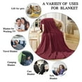 thumbnail image 2 of Howarmer Large Wine Red Fleece Throw Blankets, Queen Size Soft Fuzzy Blanket for Women Men and s, All Season Lightweight Microfiber Fluffy Blanket, 90 x 90 inch, 2 of 7