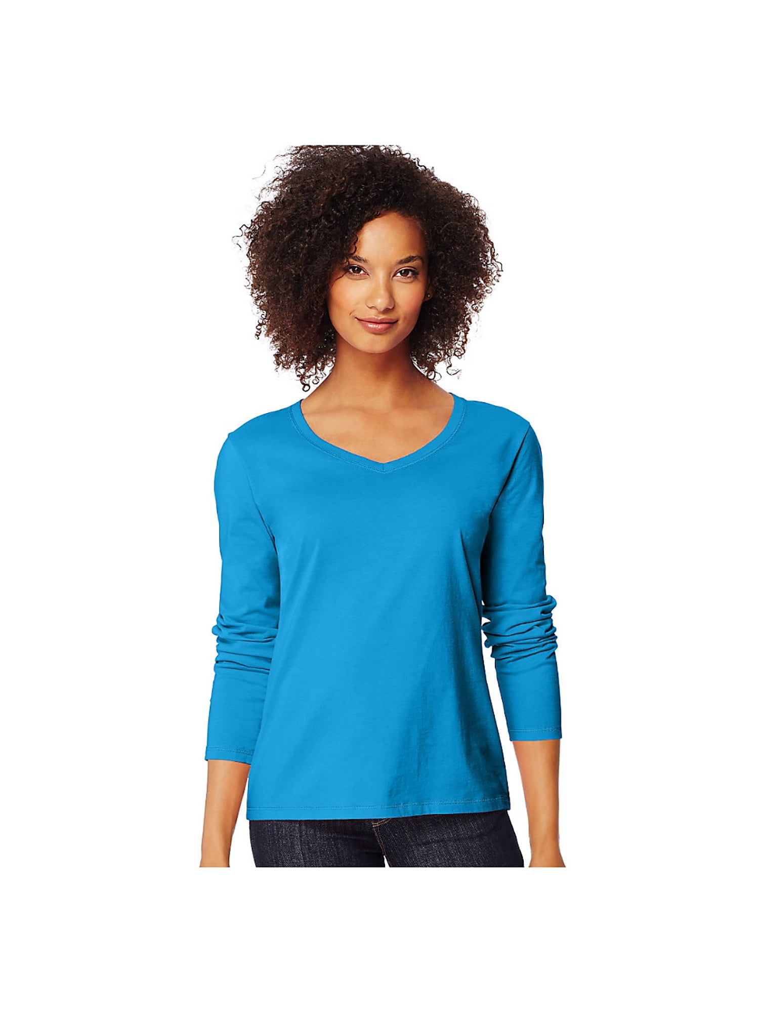 Hanes Women's Long-Sleeve V-Neck T-Shirt, Style O9142 - Walmart.com