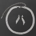 thumbnail image 2 of Necklace and Earring Sets For Women, Jewelry Set for Women, Luxury Dainty Sparkling Alloy + Rhinestone Wedding Accessories Make You More Beautiful and Catch The Eye, Silver, 2 of 7
