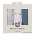 thumbnail image 2 of Parent's Choice Muslin Extra Large Swaddle, Celestial, Gray, White, & Blue, Unisex Infant, 3 Pack, 2 of 13