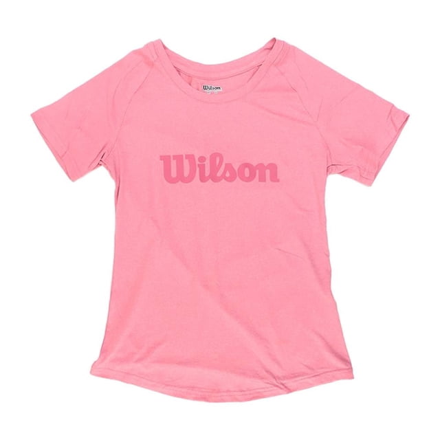 Playera Wilson para Mujer, Suave con Cuello Redondo y Manga Corta con Estampado Frontal Rosa Talla CH