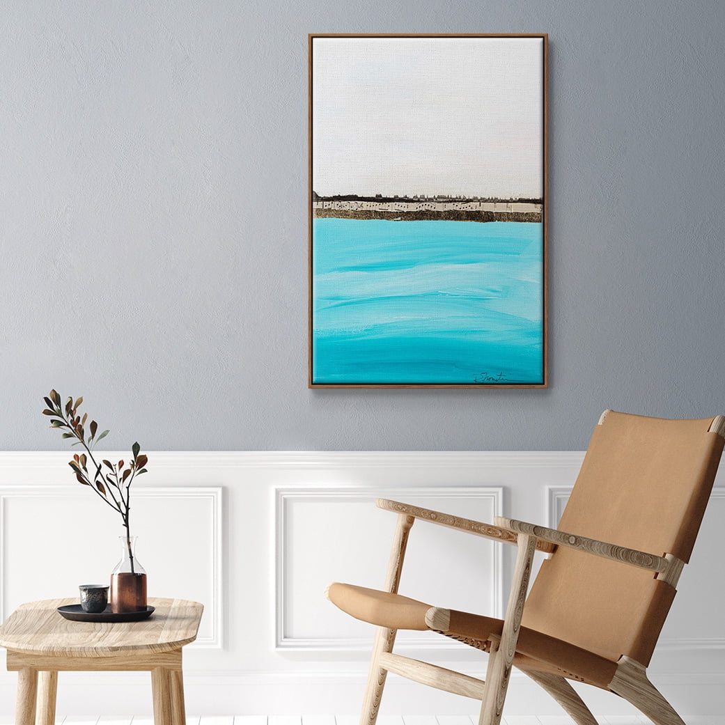 Harmony in Turquiose Framed Premium Gallery Wrapped Canvas - Ready to Hang