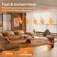 thumbnail image 3 of VINGLI Electric Fireplace Heater for Indoor Use w/Remote & Timer, 1500W Portable Fake Fireplace with 7 Flame Color, Adjustable Temperature, Overheat Protection for Home Living Room Bedroom Office, 3 of 9