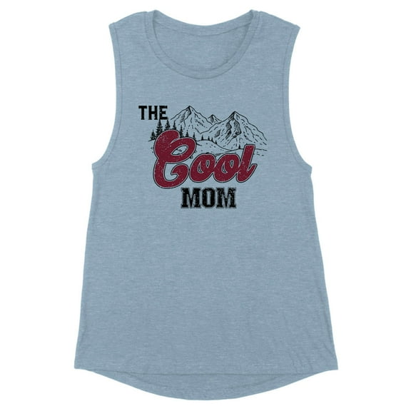 Mountains the Cool Mom Women's Muscle Tank Medium Stonewash Denim