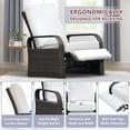 thumbnail image 4 of ATR ART to REAL Outdoor Adjustable Oversized Wicker Recliner Chair with Cushion and Aluminum Frame,White, 4 of 10