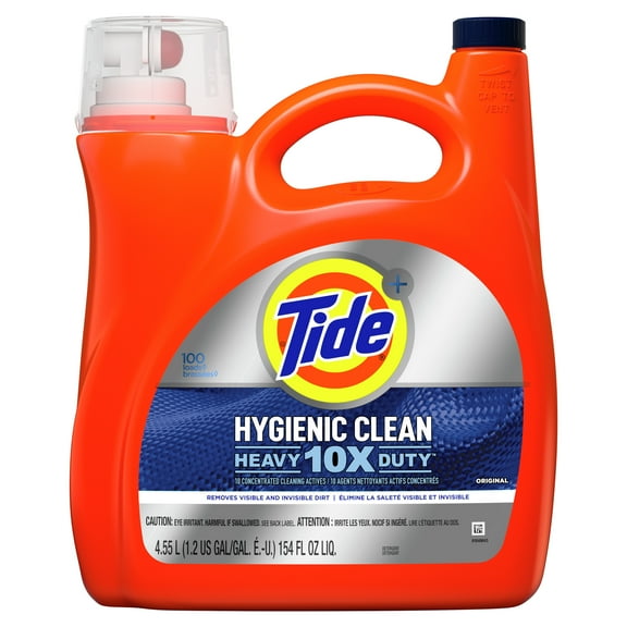 Tide Hygienic Clean Heavy 10x Duty Liquid Laundry Detergent, Original Scent, 69 fl oz., 44 loads, HE Compatible