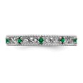 thumbnail image 3 of 1/8 Lab Created Green Emerald Eternity Band Ring in Sterling Silver, 3 of 5