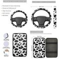 thumbnail image 3 of Yuyamidu Cow Print Car Seat Cover Full Set with Steering Wheel Cover Seat Belt Cover Coaster Center Console Cover Keychain for Sedan SUV, 13 PCS, 3 of 6