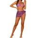 thumbnail image 2 of Conjuntos de bikini de 3 piezas para mujer, con anillo, tirantes fruncidos, trajes de baño sin tirantes con pareo y falda de playa, talla X-Large, color púrpura, 2 of 5