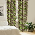 thumbnail image 2 of Ambesonne Botanical Curtains, Abstract Nostalgic Leaves, Pair of 28"x63", Brown Lime Green, 2 of 5