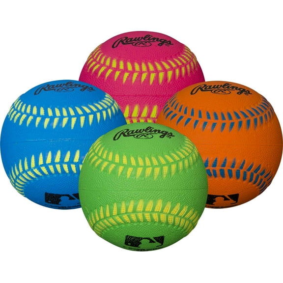 Rawlings 2/DZ Display Box - Neon Sponge Rubber Baseballs
