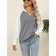 thumbnail image 4 of Sudadera EADINVE para mujer, casual, cuello en V, manga larga, ligera, 4 of 6