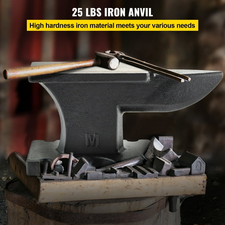 KFFKFF Single Horn Anvil, 25 Lbs - Durable Cast Iron Construction
