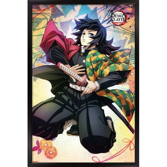 Demon Slayer: Hashira Training - Giyu Wall Poster, 14.725" x 22.375" Framed